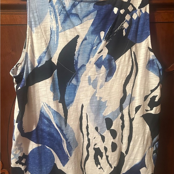 Chico's Blue, Black and White Graphic Tank Top - Size XL - Picture 2 of 3